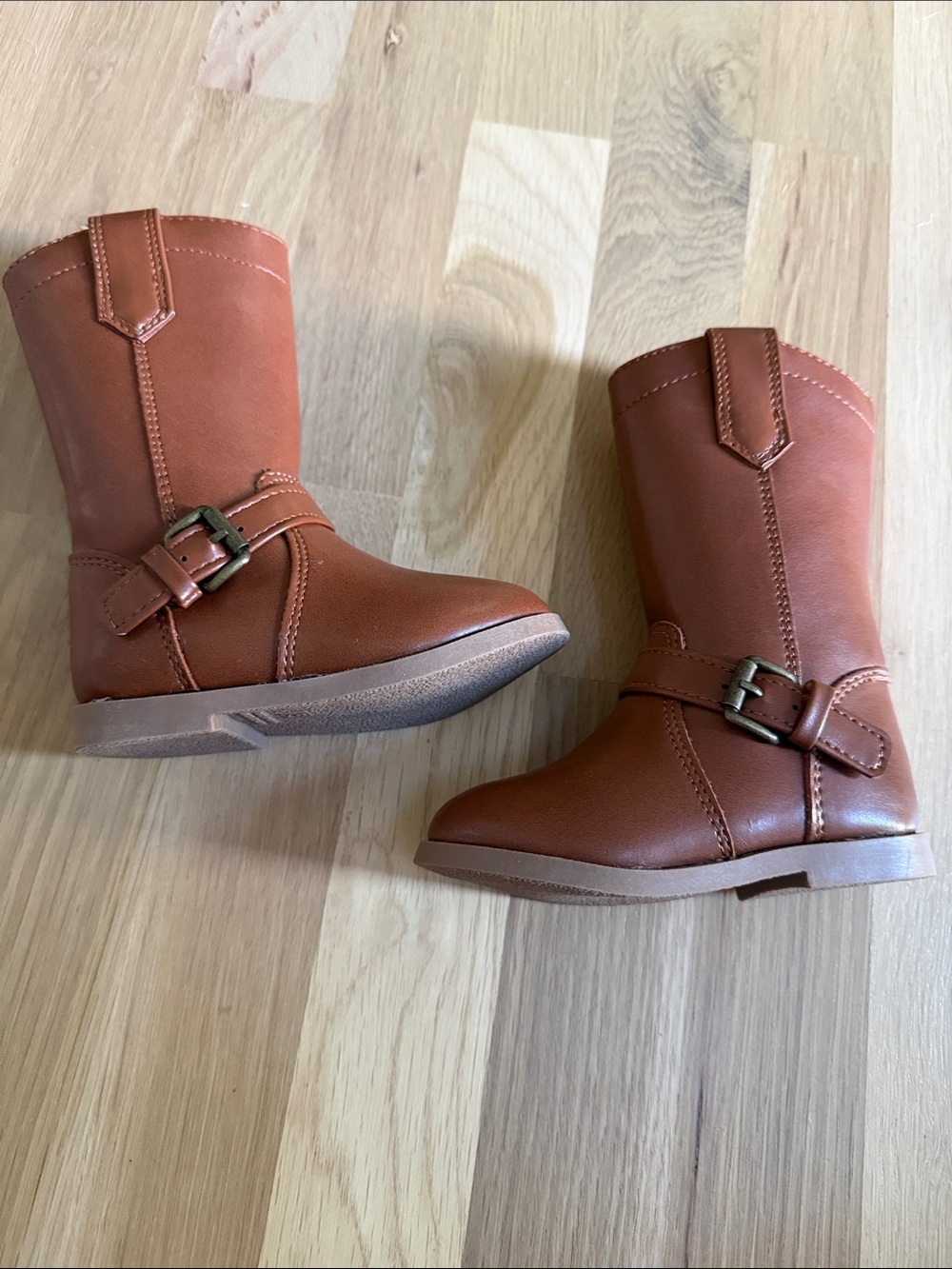 Old Navy Toddler Tan Brown Mid-Calf Buckle Boots